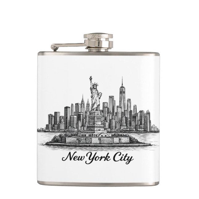Flasques New York City Skyline Line Art Illustration (Devant)