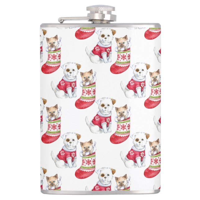 Flasques Noel Chien & Chat Stockings (Devant)