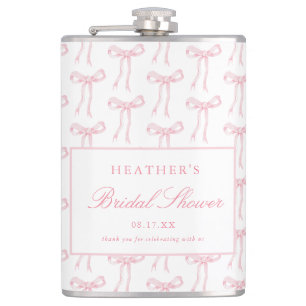 Flasques Nœud rose pour les faveurs de la fête de mariage