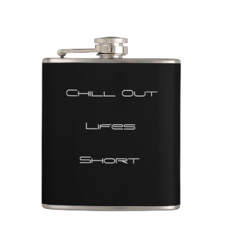 Flasques Noir classique avec texte "Chill Out"> Flacons de