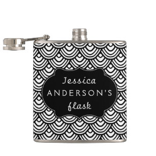 Flasques Noir et blanc personnalisé par motif d'échelle d
