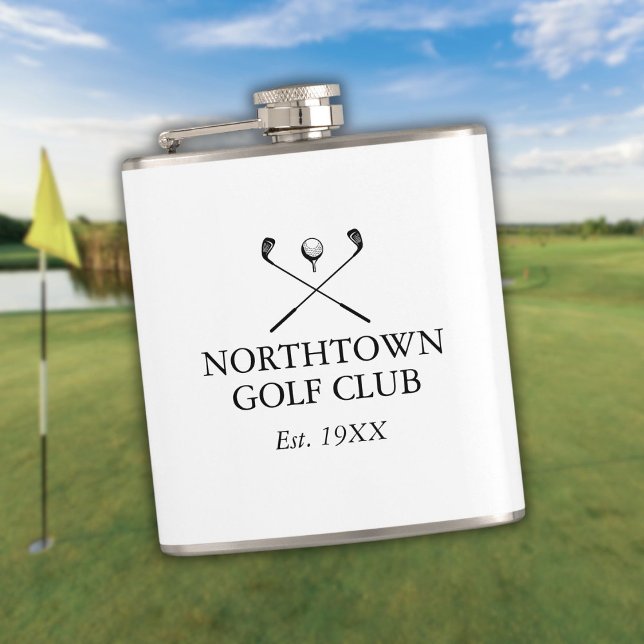Flasques Nom du club de golf classique personnalisé (Personalized Classic Golf Club Name Flask)