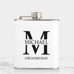 Flasques Nom du Groomsman Personnalisé Classique