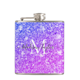 Flasques Nom du monogramme de la Parties scintillant rose e