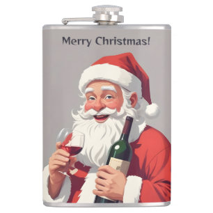 Flasques Nom et texte personnalisés Drôle Drunk Père Noël