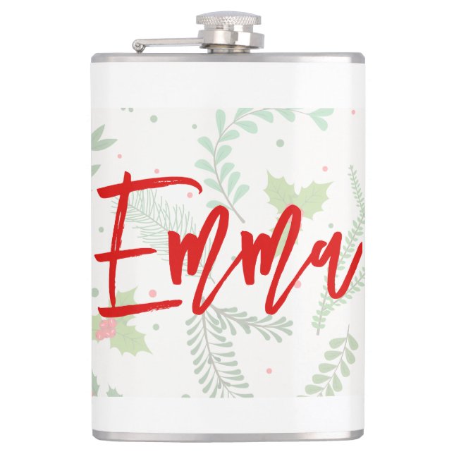 Flasques Nom personnalisé avec motif de Noël (Devant)