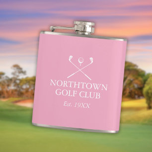 Flasques Nom personnalisé de club de golf rose personnalisé
