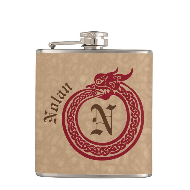 Flasques Nom personnalisé et monogramme Style celtique Ouro (Devant)