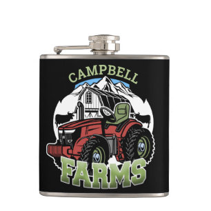Flasques Nom personnalisé Pays Fermes Grange Tracteur Fermi
