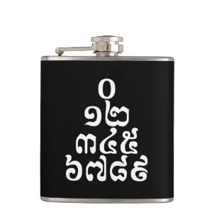 Flasques Nombres cambodgiens Pyramide - 0 12 345 6789 Khmer