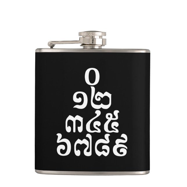 Flasques Nombres cambodgiens Pyramide - 0 12 345 6789 Khmer (Devant)