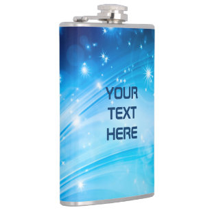 Flasques Northern Light Stars blue + votre texte et vos idé
