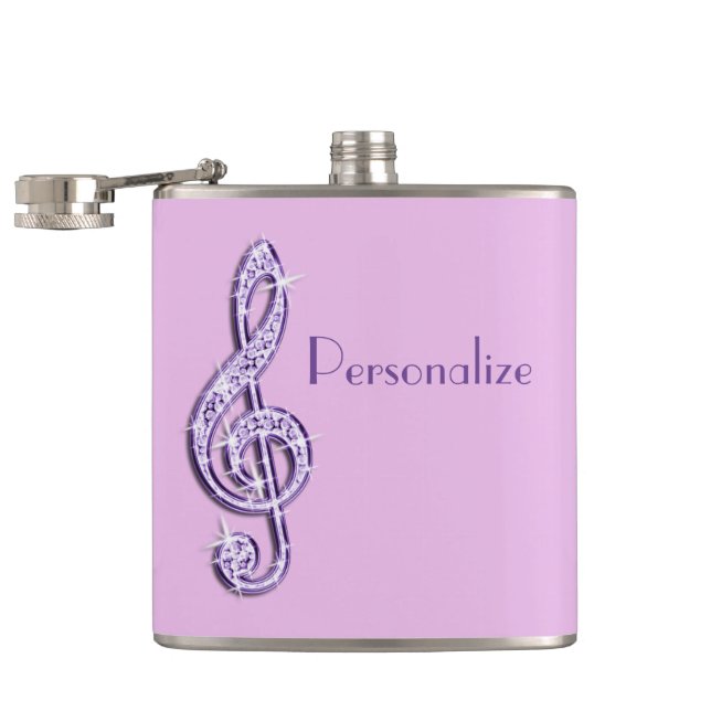 Flasques Notes de musique scintillantes lilas (Ouvert)