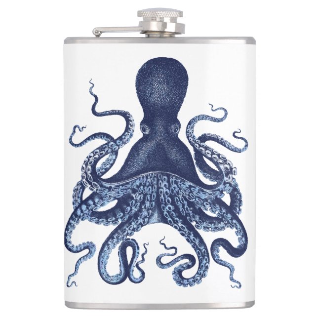Flasques Octopus, Kraken, vintage, gravure , nautique, ma (Devant)