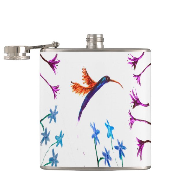 Flasques Oiseau Art Floral Colibri (Ouvert)