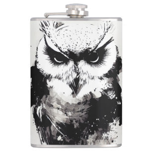 Flasques Oiseau de Chouette Nature sauvage Peinture de pinc