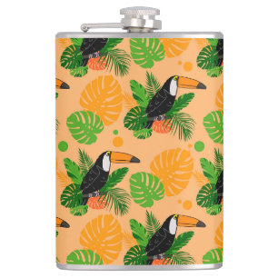 Flasques Oiseau tropical Toucan Motif sans couture