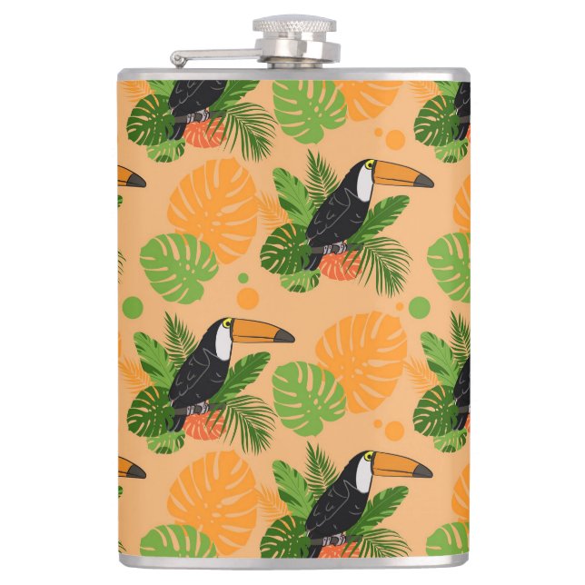 Flasques Oiseau tropical Toucan Motif sans couture (Devant)