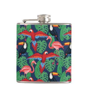 Flasques Oiseaux tropicaux dans des couleurs lumineuses