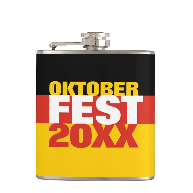 Flasques Oktoberfest Octoberfest drapeau allemand (Devant)
