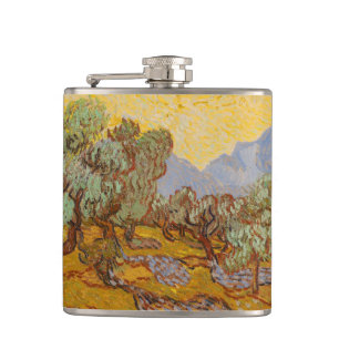Flasques Oliviers de Van Gogh Ciel Soleil Jaune