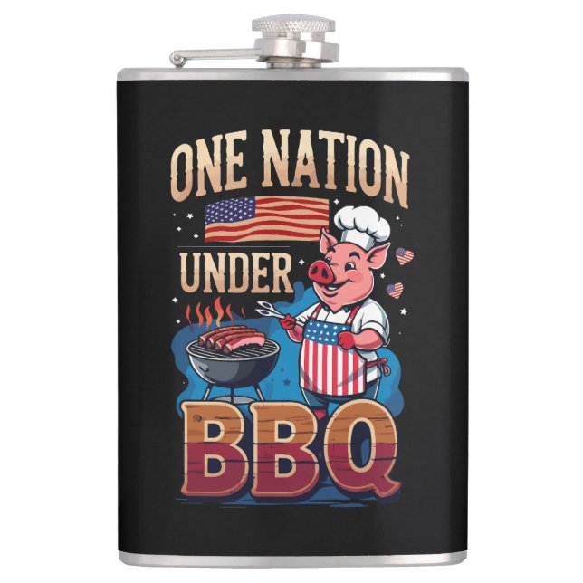Flasques One Nation Under BBQ – Vintage Chef Grillmaster (Devant)