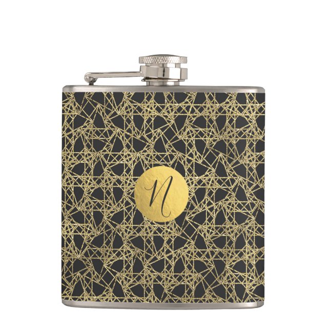 Flasques Or Gratté Glamour Moderne Unique Monogramme (Devant)