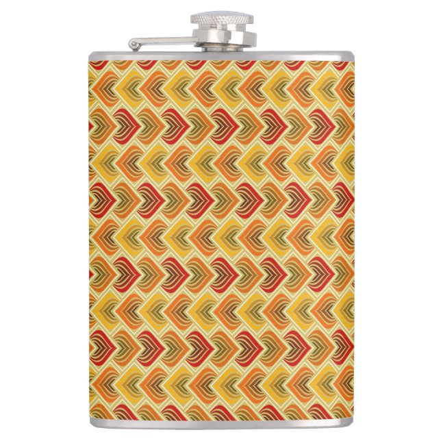 FLASQUES OR ORANGE VERT TAN MOTIF (Devant)