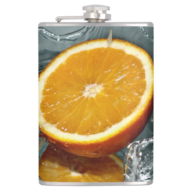 Flasques orange juteuse positive pour l'humeur vitaminée (Devant)