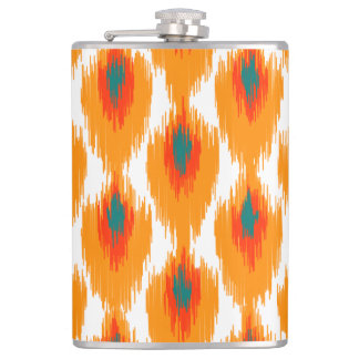 Flasques Orange Turquoise Tribal Abstrait Ikat Diamond Moti