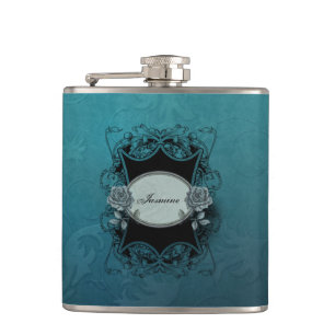 Flasques Ornat gravé bleu Damask