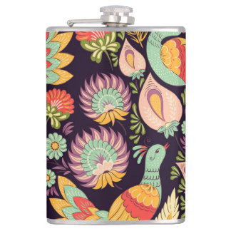 Flasques Ornement vintage Folk Floral Birds