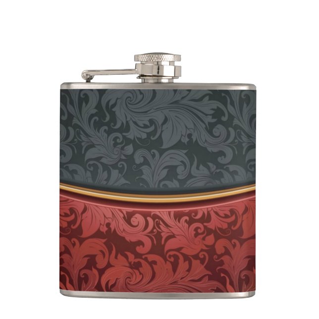 Flasques Ornement vintage rouge et noir (Devant)
