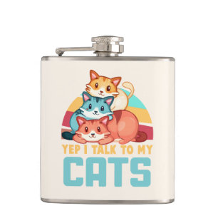 Flasques Oui, je parle à My Cats-Adorable Trio Cat Design 2