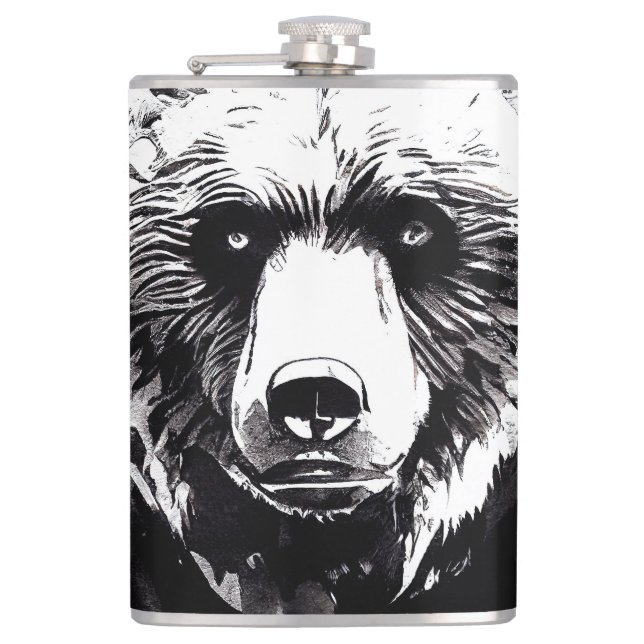 Flasques Ours Grizzly Sauvage Nature Esprit Libre Peinture  (Devant)