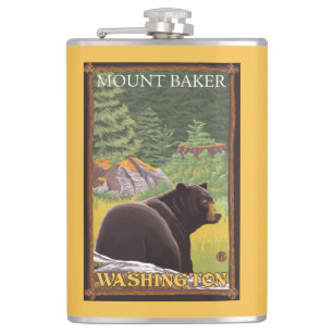 Flasques Ours noir dans la forêt - Baker de bâti,