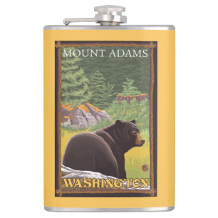 Flasques Ours noir dans la forêt - bâti Adams, Washington
