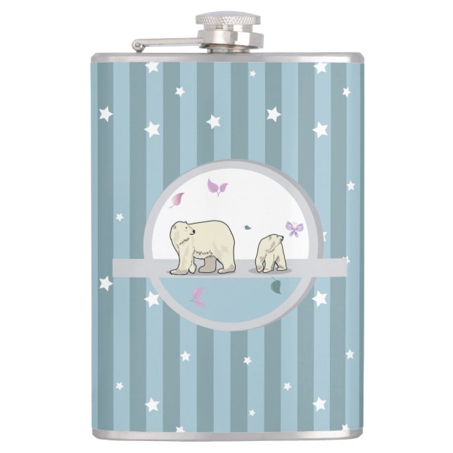 Flasques Ours polaires - parents et enfant (Devant)