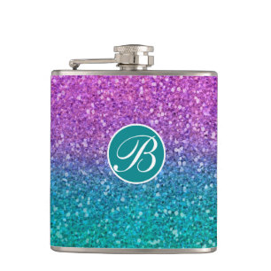Flasques Pailleté scintillant rose turquoise aqua bleu et v