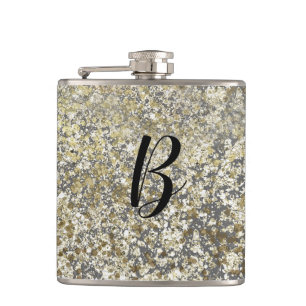 Flasques Paillettes dorées Crackle Moderne Chic Glamour Éti
