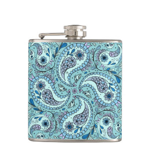 Flasques Paisley en bleu bébé