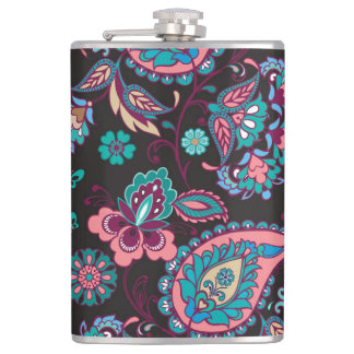 Flasques Paisley Stripe : Noir Décoratif Sans Seamless