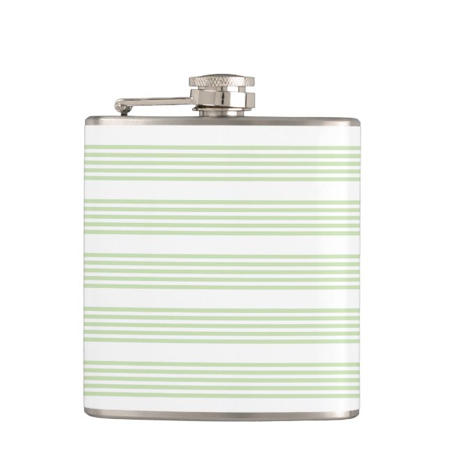 Flasques Pale vert et blanc cinq bandes motif (Devant)