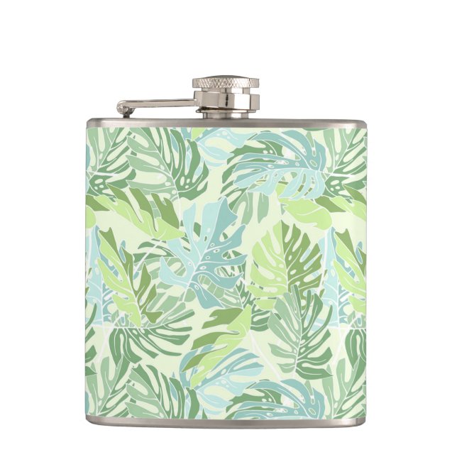 Flasques Palmettes tropicales en pastel (Devant)