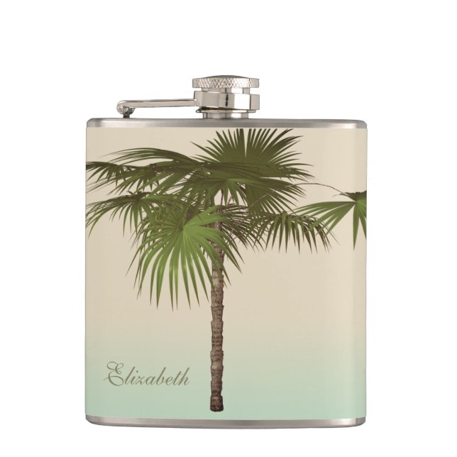 Flasques Palmier Tropical Romantique - Personnalisé (Devant)