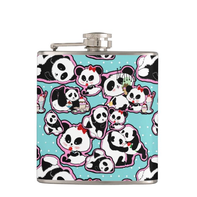 Flasques Panda Doodles Kawaii (Devant)