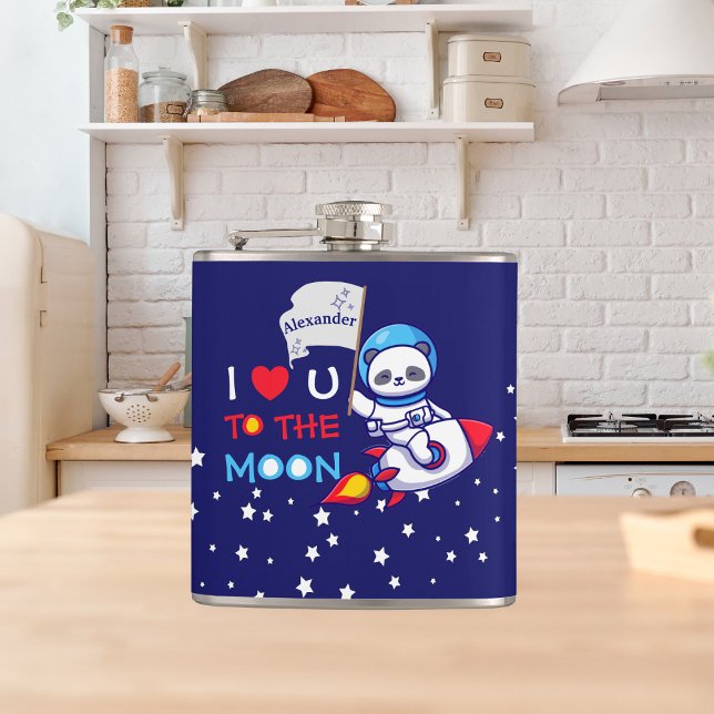 Flasques Panda ours astronaute fusée spatiale kawaii mignon (Créateur téléchargé)