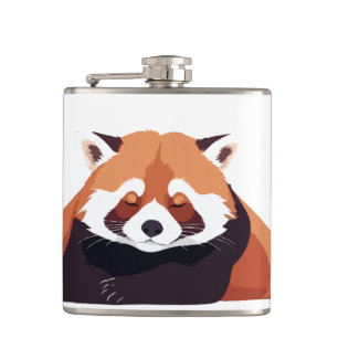 Flasques Panda Rouge Adorable Mignonne Animal Dormir Relaxa