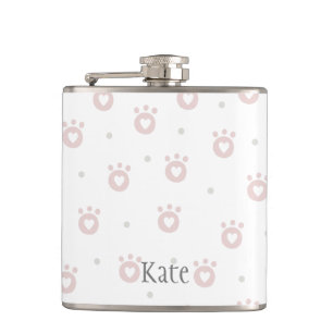 Flasques Paniers de chats roses mignons avec les coeurs P