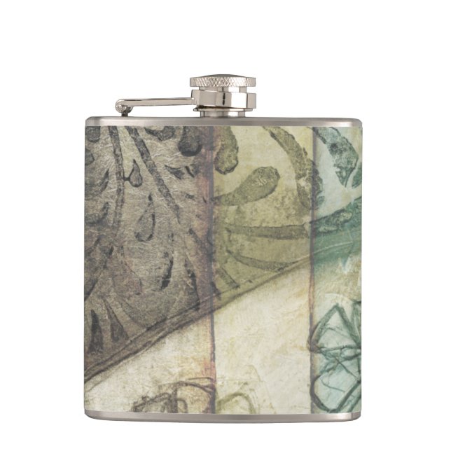 Flasques Panneau de jardin avec Feuilles, fleurs et herbe (Devant)